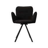 Scaun de dining rotativ, gri, din material textil si cadru metalic Papilio